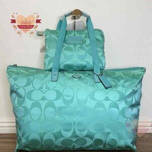 💚Coach Signature Fabric-Nylon Bag & Snap Pouch💚